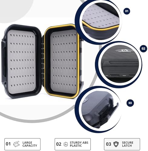 Maxcatch Waterproof Fly Box for Fly Fishing Double Sided Foam Insert (2PCS Easy Grip Foam)
