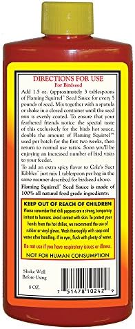 Cole's Wild Bird Products FS08 Flaming Squirrel Seed Sauce, 8-Ounce