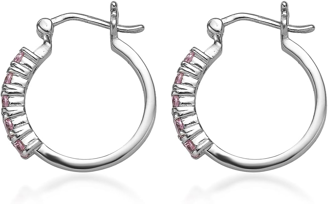 Pink Cubic ZirconiaEarrings in Stainless Steel