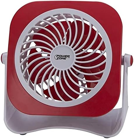 PowerZone Dual Powdered Table Fan, 2 Speeds, Plastic, 4 In W