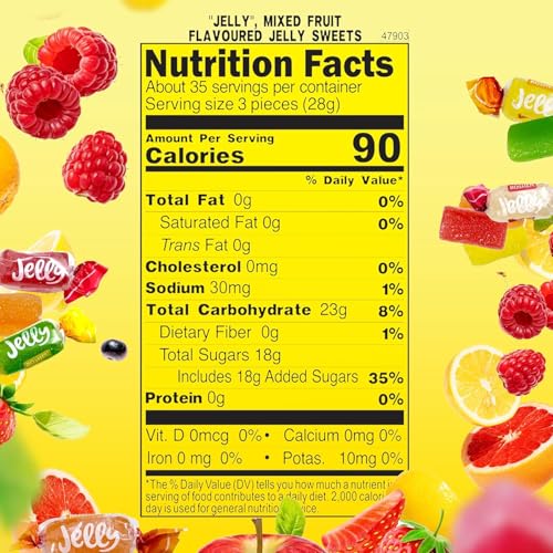 Roshen Mixed Fruit Jelly Candy, 2.2 lb (1 kg) Bulk Bag – Soft & Juicy Fruit Jelly Candies with 6 Fruit Juices, Gelatin-Free, Kosher & Halal Chewy Candy