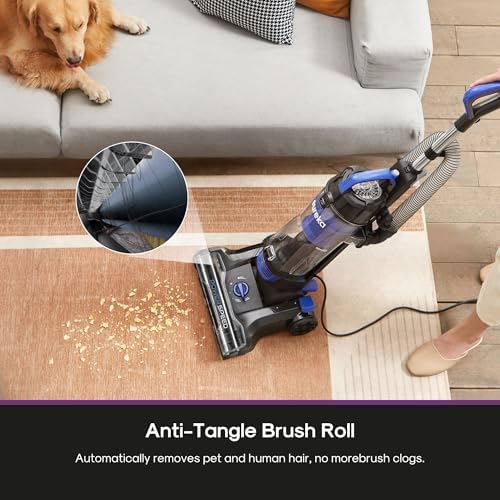 Eureka Lightweight Powerful Upright Vacuum Cleaner for Carpet and Hard Floor, PowerSpeed, New Model,Blue,black/New Model