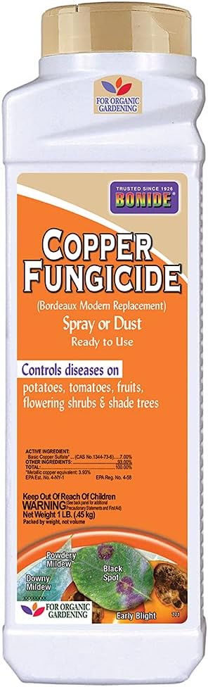 Bonide Copper Fungicide, 1 lb. Ready-to-Use Spray or Dust | For Organic Gardening, Controls Common Diseases, Lawn & Garden