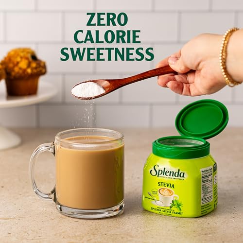 SPLENDA Stevia Zero Calorie Sweetener, Plant Based Sugar Substitute Granulated Powder, 19 oz Jar