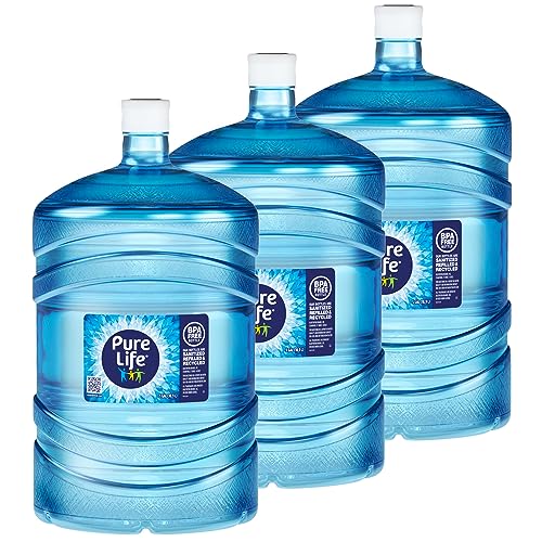 Pure Life Purified Bottled Water - 5 Gallon, 3 Pack | Still Drinking Water Enhanced with Minerals for a Crisp Taste