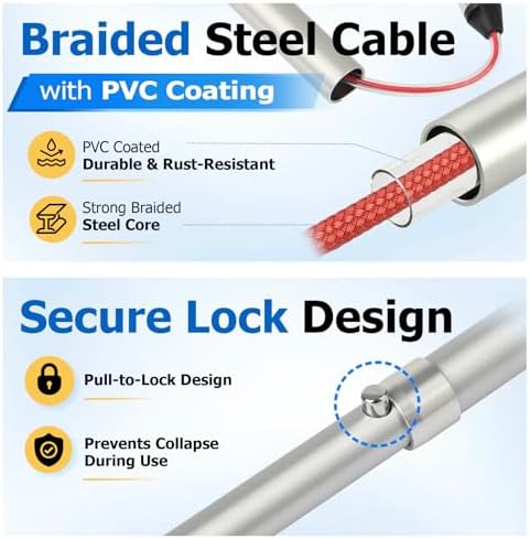 Maxcatch Foldable Wading Staff, T7075 Aluminum Wading Stick with Reinforced PVC-Coated Steel Cable & Secure Lock System