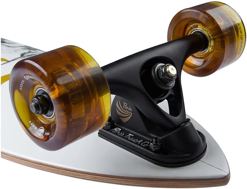 Arbor Bamboo Fish 37" Complete Longboard - Perfect for Cruising and Carving - Includes ABEC 7 Bearings, Spacers, Paris Risers