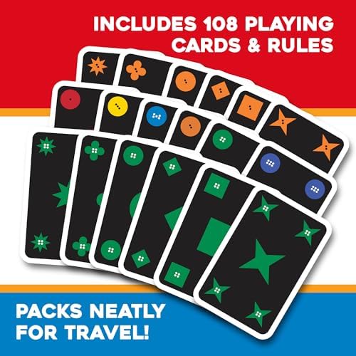 MindWare Qwirkle Rummy Card Game - Strategy Games for Adults and Family - Fun Family Games & Party Games for Adults - Match Shapes & Colors