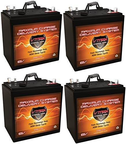 Qty 4 XTR6-235 6V 235AH: 6.48kWh (1.62kWh Each) AGM Solar Battery Bank for Home, RV