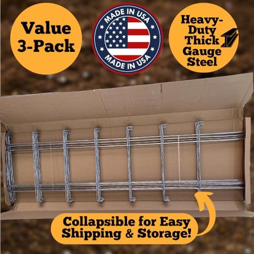 Happy Trees Large Heavy Duty Folding Tomato Cages, 3-Pack, Made in USA