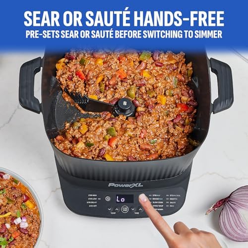 STIRMAX PLUS 7.5QT Digital Multi-Cooker with Auto Stir | 9-in-1 multicooker with automatic stirring, sauté, sear and 7.5QT family-size capacity.