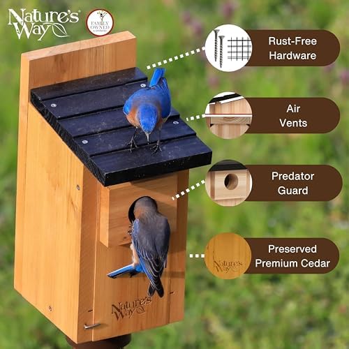 Nature's Way Bird Products CWH3 Cedar Bluebird Box House