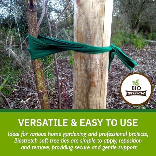 Bio-Stretch Soft Garden Twine & Plant Ties for Outdoor Plants, 1 Ball Green