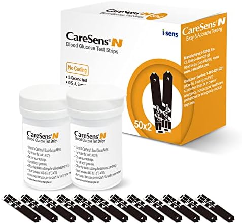 CareSens N Blood Glucose Test Strips (50 ct) - Only for CareSens N Family Meter Kits…