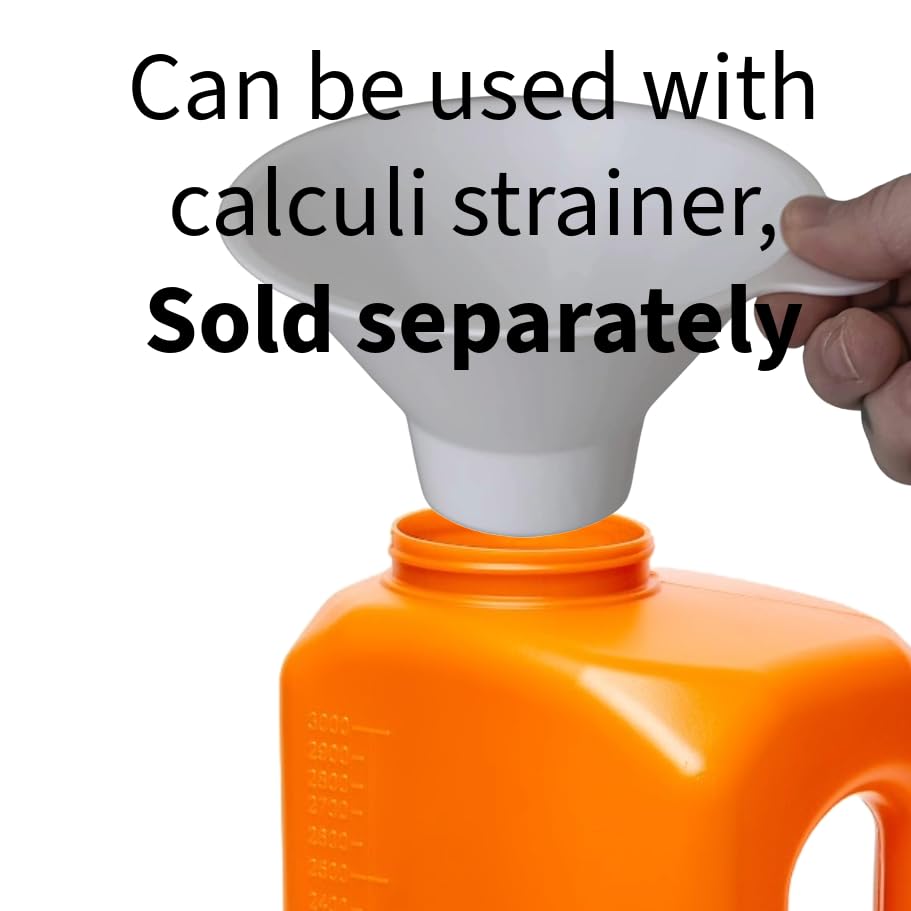 Vakly 24 Hour Urine Collection Bottle, 3000 mL, Graduated Container, Handle