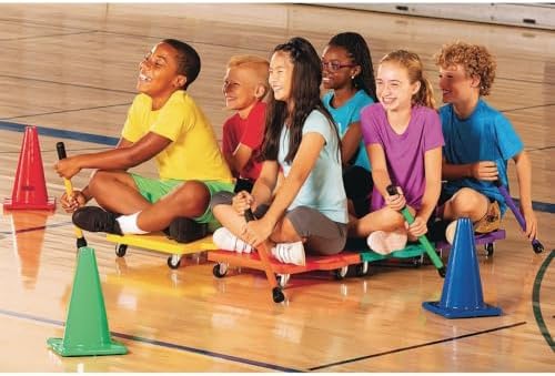 S&S Worldwide 16 inch Scooter Board with Handles, Hand Guards, Multicolor | With a 200 lb weight capacity, Heavy-duty HDPE Construction, Adapted PE