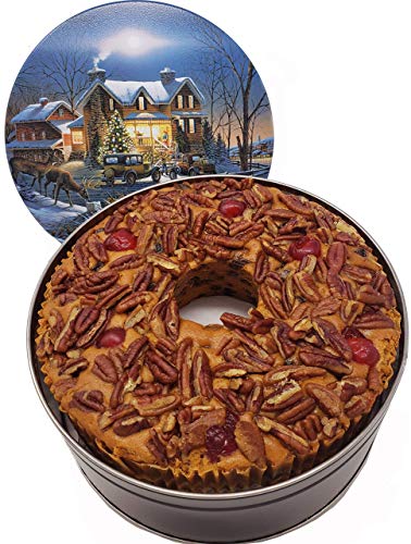 Jane Parker Fruitcake Bourbon & Rum Fruit Cake 3 Pound (48 Ounce) Ring in a Collectible Holiday Tin-Holiday-Christmas Cake-The Best Fruitcake You