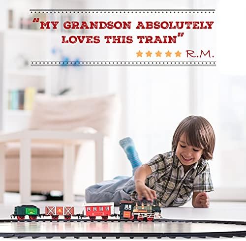 Electric Train Set for Kids Ages 4-8 | Train Set for Kids Ages 4-8 | Battery Powered Trains Sets with Lights & Sounds, Steam Locomotive Engine
