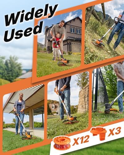 Eventronic 15 Pack (WA0010) Trimmer Line Spool for Worx Weed Eater | Durable 0.065" Auto-Feed String Trimmer Refills