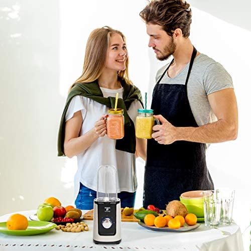 Moss & Stone Personal Smoothie Blender, 17oz Blend Cup & 10oz Grind Cup