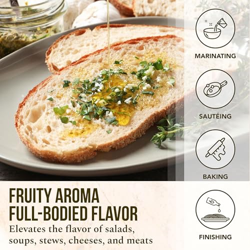 ROI Extra Virgin Olive Oil from Italy - Cucina Ligurian, First Cold Pressed, Pure, Polyphenol Rich Italian EVOO - 34 fl oz (1 Liter)