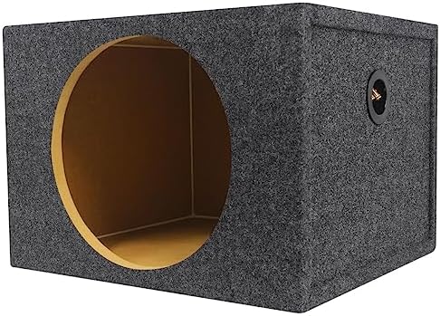 Rockville RMS12 Single 12" Sealed 1.6 Cu Ft Car Sub Enclosure Box, 3/4" MDF | Made in USA, Gold Spring-Loaded Terminals, Glued and Stapled Joints