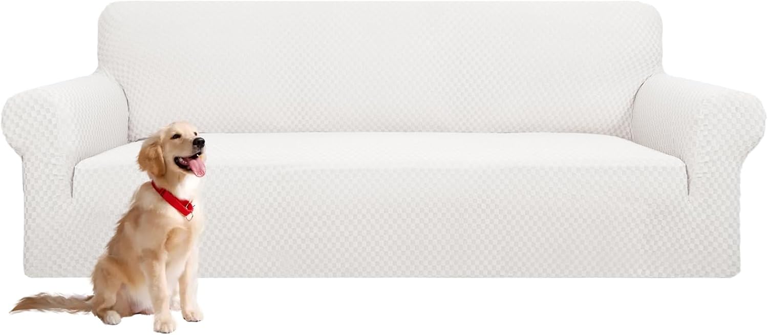 YEMYHOM Couch Cover Latest Jacquard Design High Stretch Sofa Covers for 2 Cushion Couch