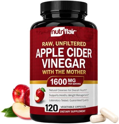 Apple Cider Vinegar Capsules with The Mother - 120 Vegan ACV Pills - Best Supplement for Healthy Weight Loss, Diet, Keto, Digestion, Detox