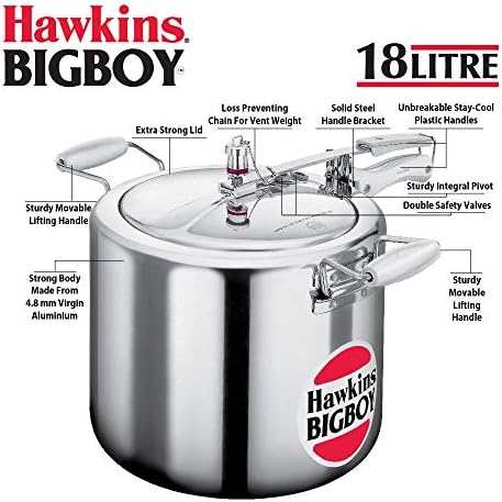 Hawkins Bigboy Aluminum Pressure Cooker, 14 Litres