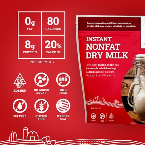 Hoosier Hill Farm Instant Nonfat Dry Milk Powder, 1LB (Pack of 1)