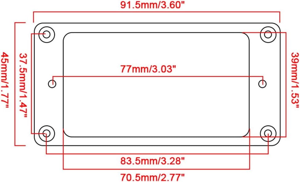 Metallic 2-Pack Humbucker Pickup Rings | Flat Mounting Frame for Electric Guitar, Chromium-plated Iron, Chrome Bridge Neck Pickup Covers Replacement Part