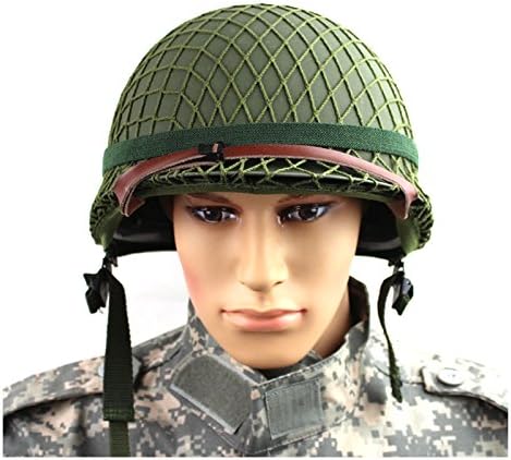 GPP® Perfect WWII US Army M1 Green Helmet Replica with Net/Canvas Chin Strap DIY Painting