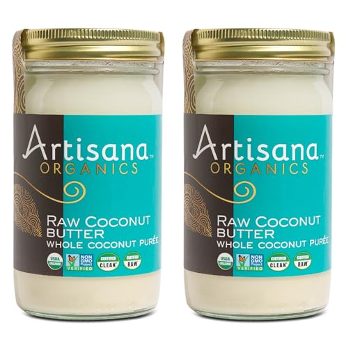 Artisana Organics Raw Coconut Butter (2 Pack (14oz)) USDA Organic, Non-GMO, Gluten-Free & Keto, No Sugar Added, Paleo, Vegan