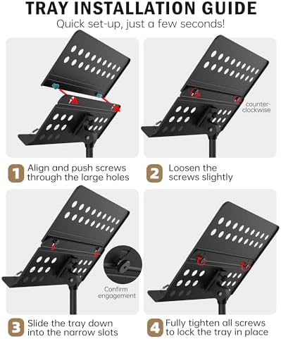Vekkia Metal Professional Portable Perforated Sheet Music Stand