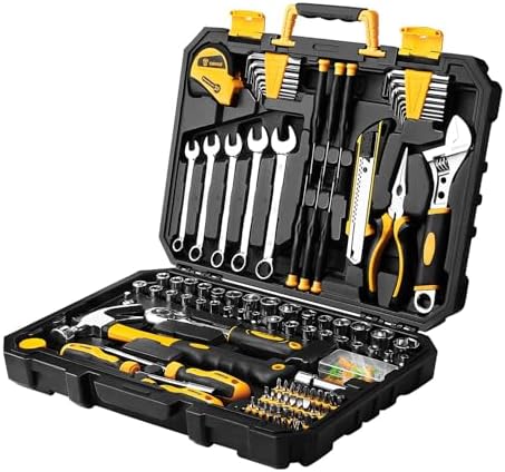 DEKOPRO 158 Piece Tool Set-General Household Hand Tool Kit,Auto Repair Tool Set, with Plastic Toolbox Storage Case