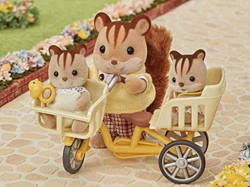 Sylvanian Families furniture three people riding bicycle