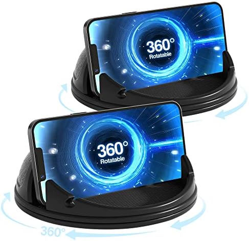 Loncaster Car Phone Holder, Car Phone Mount Silicone Car Pad Mat for Various Dashboards, Slip Free Desk Phone Stand Compatible with iPhone, Samsung, Android Smartphones, GPS Devices and More, Black