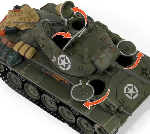 Forces of Valor 1:32 US M24 Chaffee March 1945 Comp. D. Stand Model, Model Building, Diorama Model, Military Model Building, Die-Cast Model