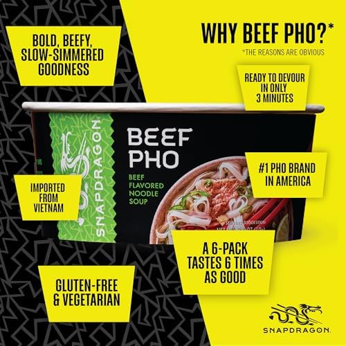 Snapdragon Pho Soup Bowl, Beef Pho, 2.1 oz (Pack of 6)