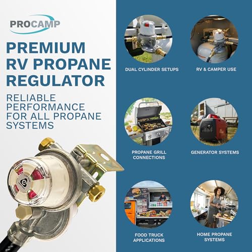 Kosan 924N RV Propane Regulator for RV Trailer, Auto Changeover Dual Cylinder Setup, 160000 BTU Capacity