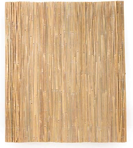 Mininfa Natural Bamboo Slat Screening, Eco-Friendly Privacy Slat Fence