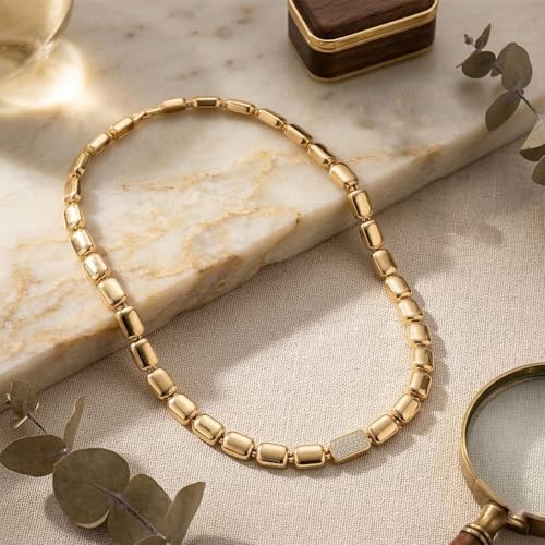 SHOP LC DELIVERING JOY Crystal Bold Link Necklace 20 Inches in Goldtone