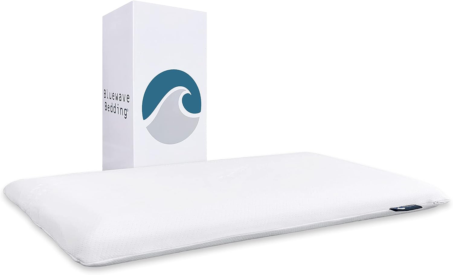 Bluewave Bedding Hyper Slim Gel Memory Foam Pillow for Stomach and Back Sleepers - Thin