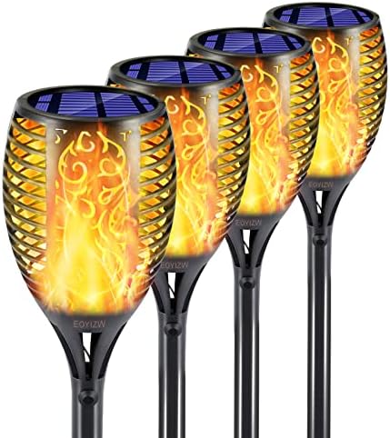 EOYIZW Solar Lights Outdoor 4 Pack, 99 LEDs Solar Torch Light with Flickering Flame- IP65 Waterproof Solar Garden Lights, Solar Powered Outdoor Lights for Porch Yard Patio Halloween Decorations