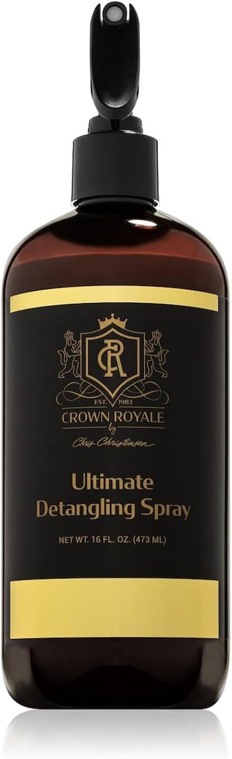 Crown Royale Ultimate Detangling Pet Spray Ready-to-Use, Removes Tangles, Prevents Stains, Repels Dirt, Made in USA, 16 oz