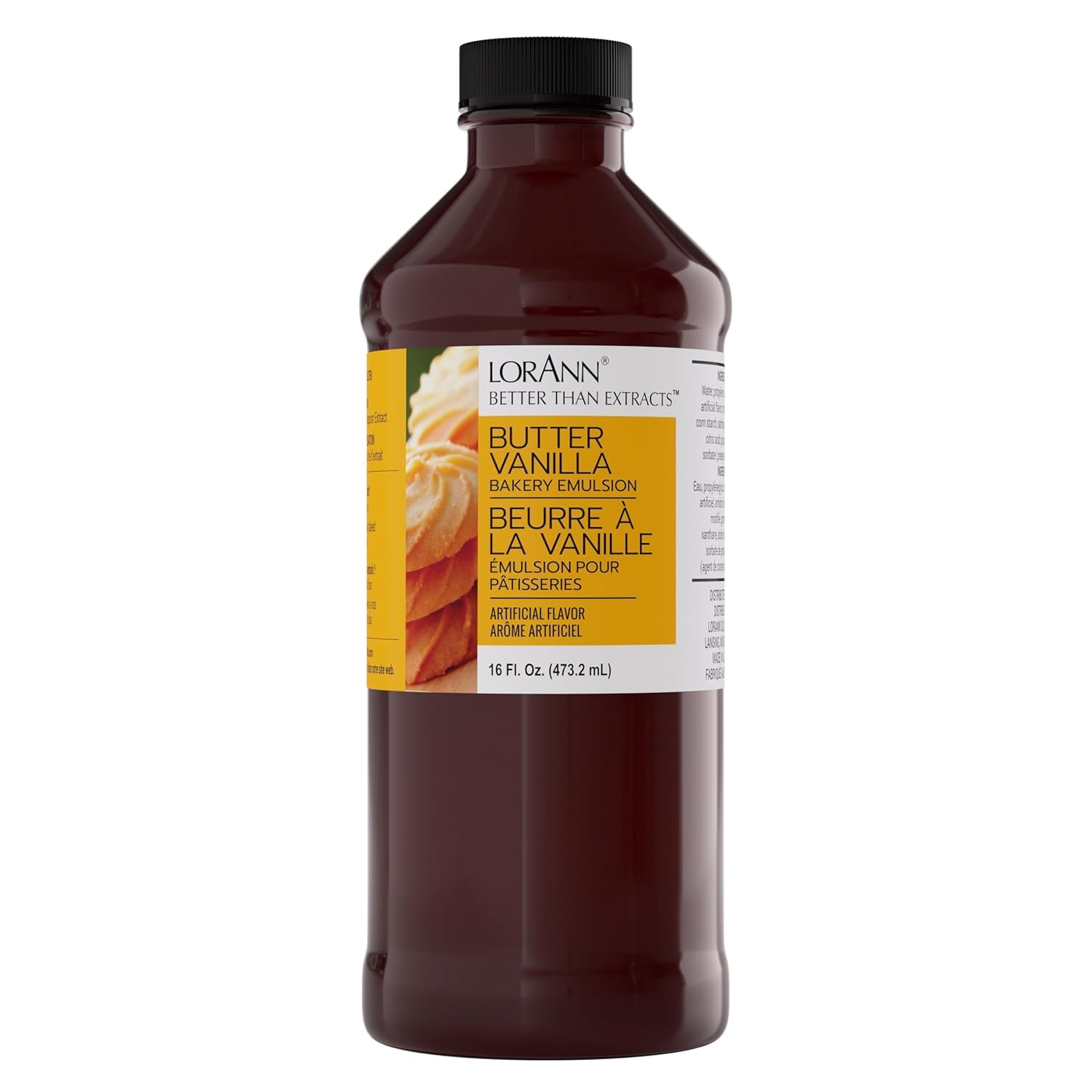 LorAnn Oils Peppermint Bakery Emulsion: True Essence, Ideal for Boosting Fruit Tones in Cakes, Cookies & Desserts, Gluten-Free, Keto-Friendly, Extract Substitute Essential for Your Kitchen, 16 Oz