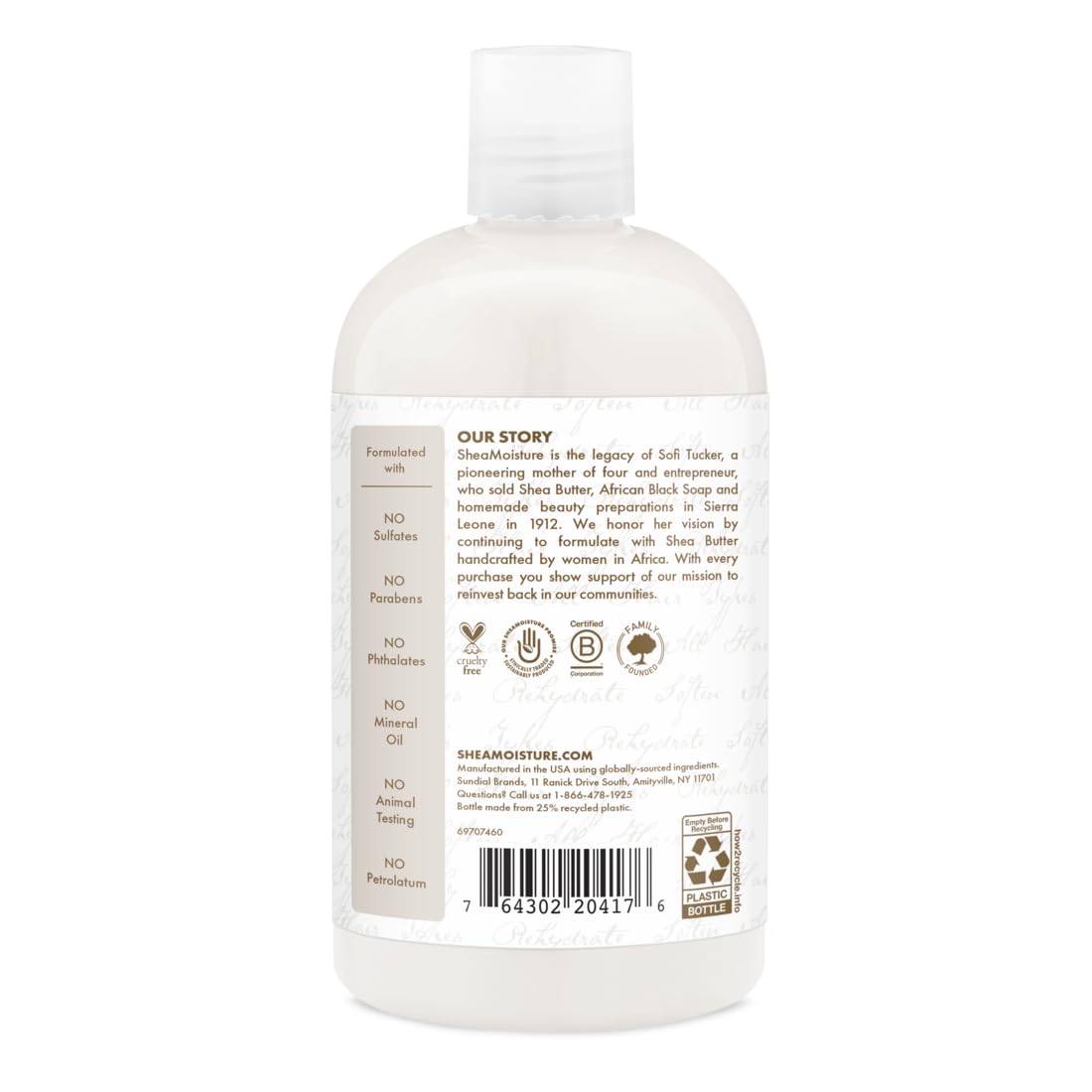 Shea Moisture Daily Hydration Shampoo Virgin Coconut Oil for All Hair Types Sulfate-Free 13 oz