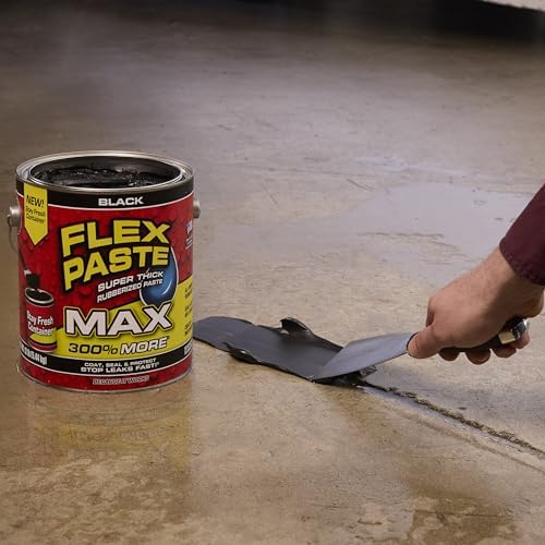 Flex Paste MAX, 12 lb Can, Black, Waterproof Paintable Putty, Spackle Sealant, Fill Gaps Cracks Holes - Block Out Water and Air - UV Resistant - Walls
