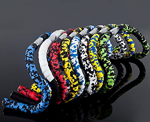 KINGOU White & Blue Camouflage EVA Road Bike Handlebar Tape Cycling Bar Tapes - 2PCS Per Set