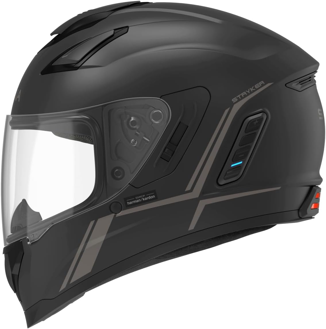 Sena Stryker Full Face Smart Helmet with Integrated Mesh and Bluetooth Communications, LED Taillight, and Sound by Harman Kardon, DOT (Gloss White, X-Large)